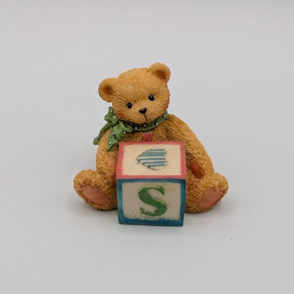 Cherished Teddies Bear with ABC "S" Block (158488S) 1995 - Picture 3 of 10